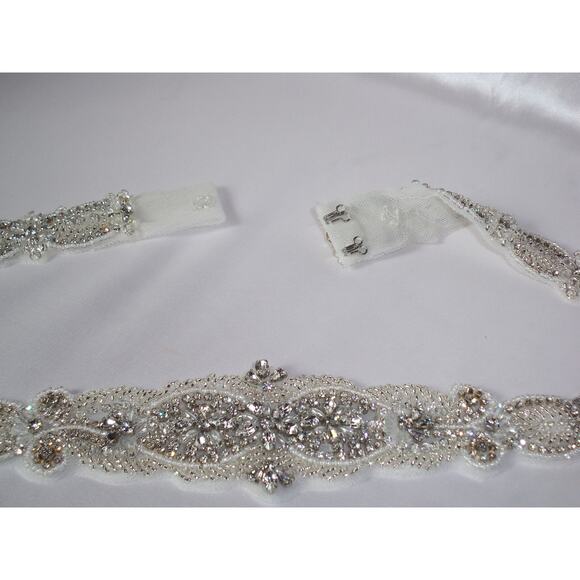 Beaded rhinestone bridal belt beaded bridal wedding dress belt bridal belt sash main image 5